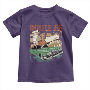 Historic Route 66 Highway Toddler T Shirt Main Street Of America Vintage Car TS09 Purple Print Your Wear