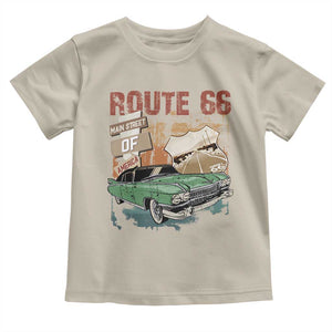 Historic Route 66 Highway Toddler T Shirt Main Street Of America Vintage Car TS09 Sand Print Your Wear