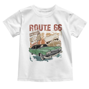 Historic Route 66 Highway Toddler T Shirt Main Street Of America Vintage Car TS09 White Print Your Wear