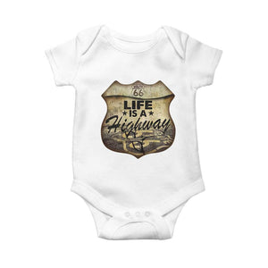 Life Is A Highway Road Trip Baby Onesie TS09 White Print Your Wear