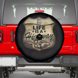 Life Is A Highway Road Trip Spare Tire Cover TS09 Black Print Your Wear