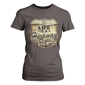 Life Is A Highway Road Trip T Shirt For Women TS09 Dark Chocolate Print Your Wear