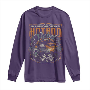 Vintage Hotrod Hot Rodder Long Sleeve Shirt TS09 Purple Print Your Wear