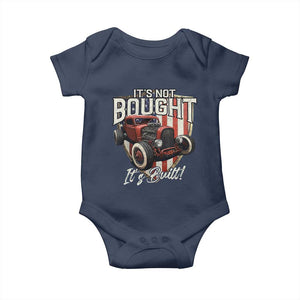 Vintage Hotrod Hot Rodder Baby Onesie It's Not Bought It's Built TS09 Navy Print Your Wear