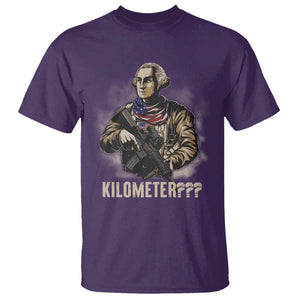 Funny George Washington T Shirt Patriotic What Is A Kilometer 4th Of July TS09 Purple Print Your Wear