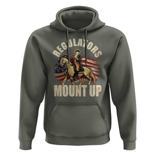 Funny George Washington Hoodie Regulators Mount Up Riding Horse 4th Of July TS09 Military Green Print Your Wear