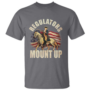 Funny George Washington T Shirt Regulators Mount Up Riding Horse 4th Of July TS09 Charcoal Print Your Wear