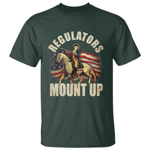 Funny George Washington T Shirt Regulators Mount Up Riding Horse 4th Of July TS09 Dark Forest Green Print Your Wear