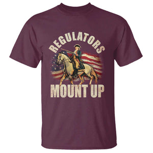 Funny George Washington T Shirt Regulators Mount Up Riding Horse 4th Of July TS09 Maroon Print Your Wear