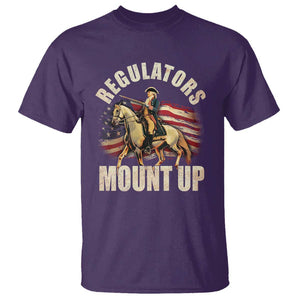 Funny George Washington T Shirt Regulators Mount Up Riding Horse 4th Of July TS09 Purple Print Your Wear