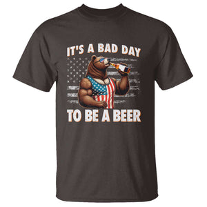 Funny American Drinking T Shirt It's A Bad Day To Be A Beer Bear 4th Of July TS09 Dark Chocolate Print Your Wear