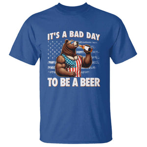 Funny American Drinking T Shirt It's A Bad Day To Be A Beer Bear 4th Of July TS09 Royal Blue Print Your Wear