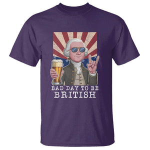 Funny George Washington T Shirt Bad Day To Be British 4th Of July TS09 Purple Print Your Wear