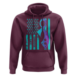 Suicide Prevention Hoodie Choose Life American Flag TS09 Maroon Print Your Wear