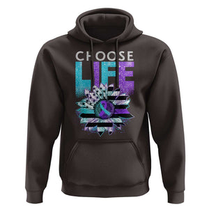 Suicide Prevention Hoodie Choose Life Sunflower American Flag TS09 Dark Chocolate Print Your Wear