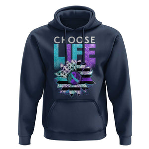 Suicide Prevention Hoodie Choose Life Sunflower American Flag TS09 Navy Print Your Wear