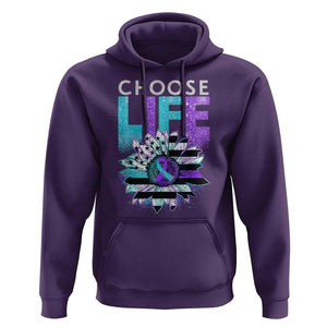 Suicide Prevention Hoodie Choose Life Sunflower American Flag TS09 Purple Print Your Wear