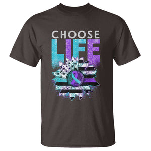 Suicide Prevention T Shirt Choose Life Sunflower American Flag TS09 Dark Chocolate Print Your Wear