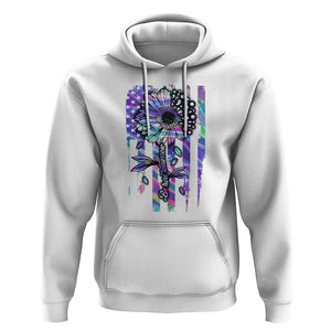 Suicide Prevention Hoodie Be Here Tomorrow Semicolon Sunflower American Flag TS09 White Print Your Wear
