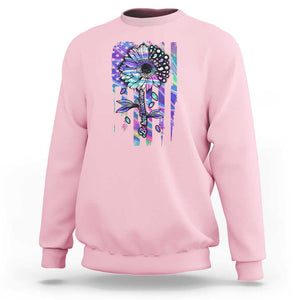 Suicide Prevention Sweatshirt Be Here Tomorrow Semicolon Sunflower American Flag TS09 Light Pink Print Your Wear