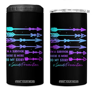 Suicide Prevention 4 in 1 Can Cooler Tumbler I Am A Survivor There Is More To My Story TS09 One Size: 16 oz Black Print Your Wear
