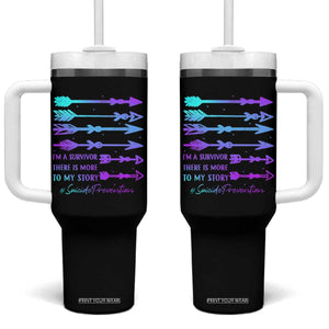 Suicide Prevention Tumbler With Handle I Am A Survivor There Is More To My Story TS09 One Size: 40 oz Black Print Your Wear