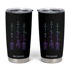 Suicide Prevention Arrow Semicolon Keep Going Tumbler Cup TS09 Black Print Your Wear