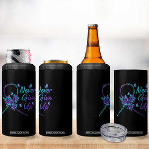 Suicide Prevention Roses Ribbon Never Give Up 4 in 1 Can Cooler Tumbler TS09 Print Your Wear