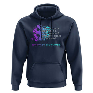 Semicolon Suicide Prevention Hoodie My Story Is Not Over TS09 Navy Print Your Wear