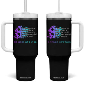Semicolon Suicide Prevention Tumbler With Handle My Story Is Not Over TS09 One Size: 40 oz Black Print Your Wear