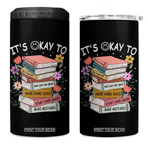 Suicide Prevention It's Okay 4 in 1 Can Cooler Tumbler To Ask For Help Start Over Again Make Mistakes TS09 One Size: 16 oz Black Print Your Wear