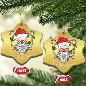 Cool Santa Christmas Ornament Yo Ho Ho Skull Beard Sunglass TS09 Snow Flake Gold Print Your Wear