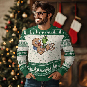 Funny Xmas Ugly Christmas Sweater Scary Zombie Gingerbread Krampus Broken Cookie TS09 Green Print Your Wear