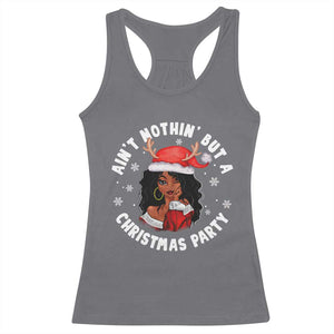African American Xmas Santa Ain't Nothin' But A Christmas Party Racerback Tank Top TS09 Charcoal Print Your Wear
