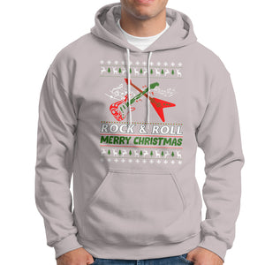 Rock And Roll Merry Christmas Electric Guitar Hoodie TS09 Printyourwear