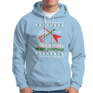 Rock And Roll Merry Christmas Electric Guitar Hoodie TS09 Printyourwear