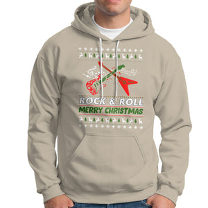 Rock And Roll Merry Christmas Electric Guitar Hoodie TS09 Printyourwear