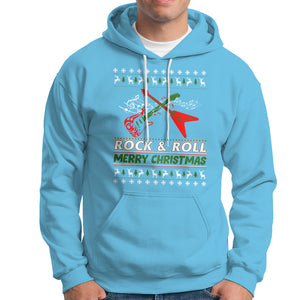 Rock And Roll Merry Christmas Electric Guitar Hoodie TS09 Printyourwear