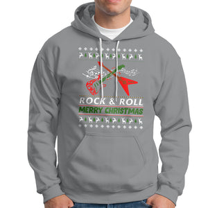 Rock And Roll Merry Christmas Electric Guitar Hoodie TS09 Printyourwear