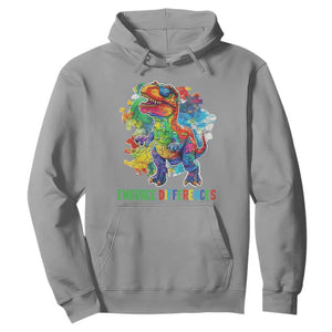 Autism Awareness Hoodie Embrace Differences Puzzle Dinosaur TS09 Sport Gray Printyourwear