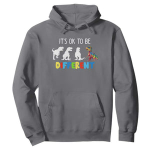Autism Awareness Hoodie It's Ok To Be Different Puzzle Dinosaur TS09 Charcoal Printyourwear