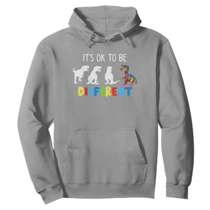 Autism Awareness Hoodie It's Ok To Be Different Puzzle Dinosaur TS09 Sport Gray Printyourwear