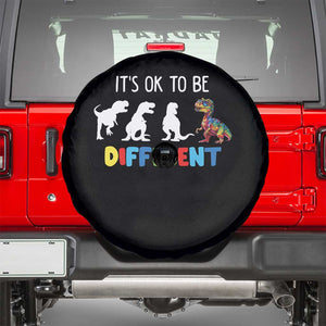 Autism Awareness Spare Tire Cover It's Ok To Be Different Puzzle Dinosaur TS09 Black Print Your Wear