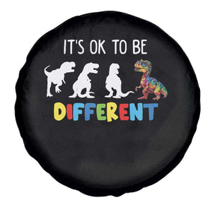 Autism Awareness Spare Tire Cover It's Ok To Be Different Puzzle Dinosaur TS09 Print Your Wear