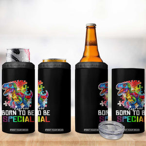 Autism Awareness 4 in 1 Can Cooler Tumbler Born To Be Special Rainbow Puzzle Dinosaur TS09 Print Your Wear