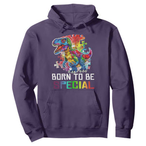 Autism Awareness Hoodie Born To Be Special Rainbow Puzzle Dinosaur TS09 Purple Printyourwear