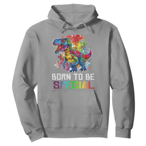 Autism Awareness Hoodie Born To Be Special Rainbow Puzzle Dinosaur TS09 Sport Gray Printyourwear