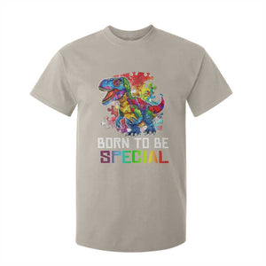 Autism Awareness T Shirt For Kid Born To Be Special Rainbow Puzzle Dinosaur TS09 Sand Printyourwear