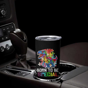 Autism Awareness Tumbler Cup Born To Be Special Rainbow Puzzle Dinosaur TS09 Print Your Wear