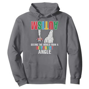 Giraffe Autism Seeing World Different Angle Hoodie TS09 Charcoal Printyourwear